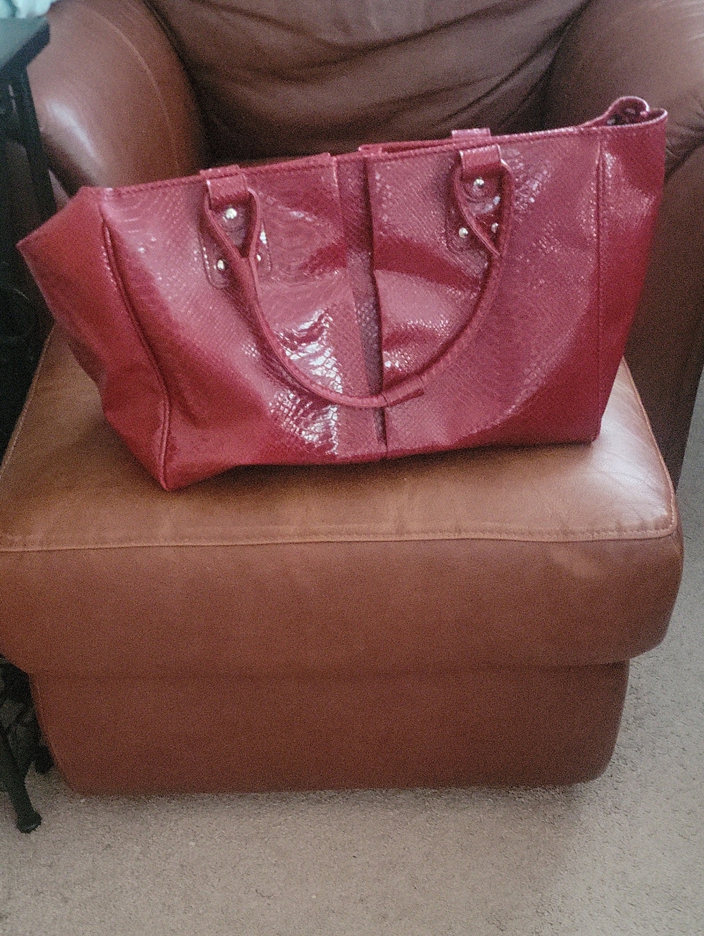 Red Patent Tote Bag - Women Bags